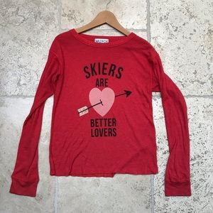 Wildfox Red Graphic Thermal T-Shirt